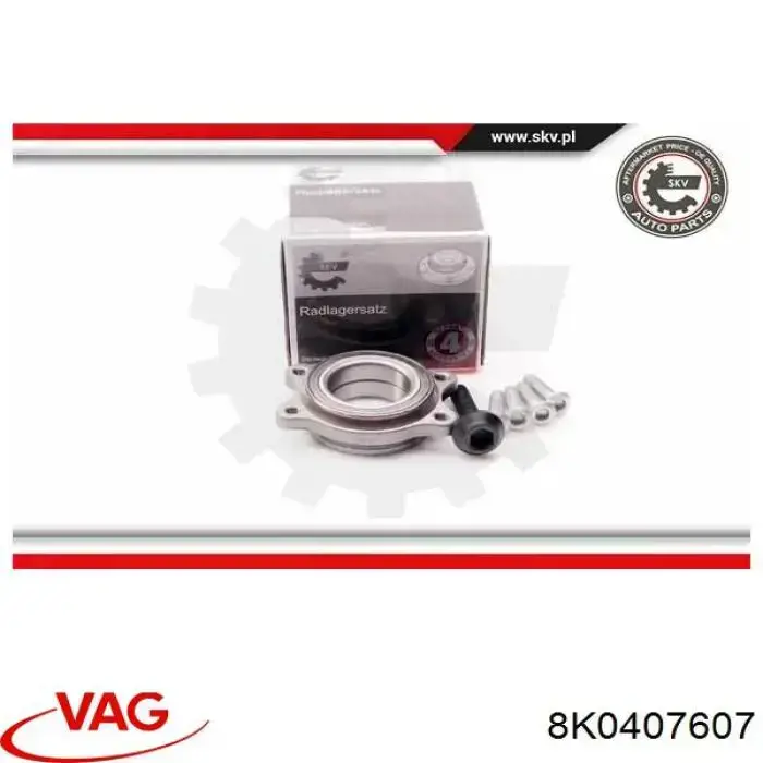 Cubo de rueda delantero 8K0407607 VAG