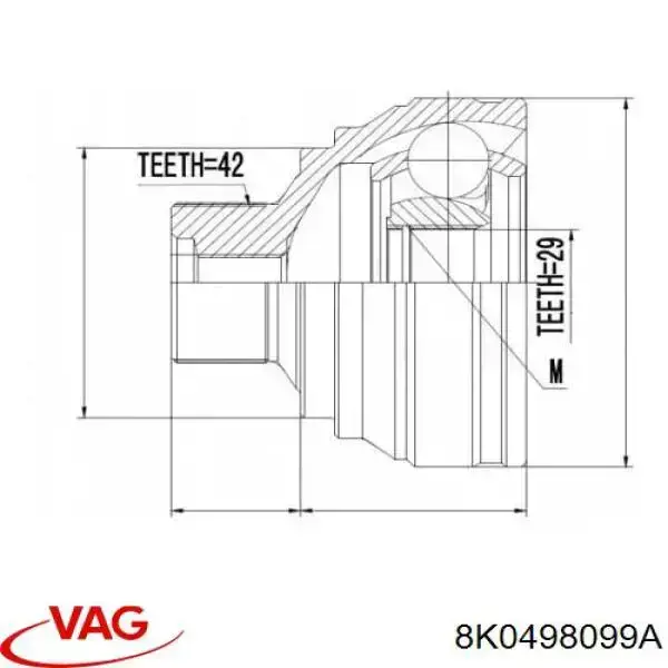 Junta homocinética exterior delantera VAG 8K0498099A precio, desde 62,44 EUR