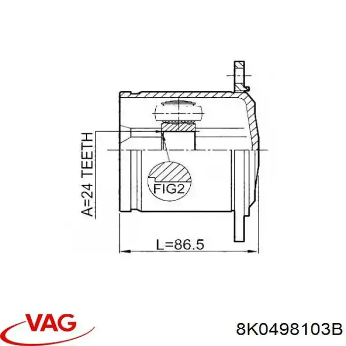 Junta homocinética interna delantera VAG 8K0498103B precio, desde 46,42 EUR