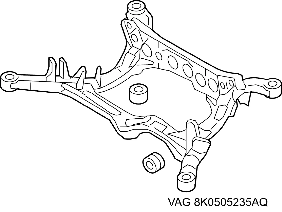 8K0505235AP VAG subchasis trasero soporte motor