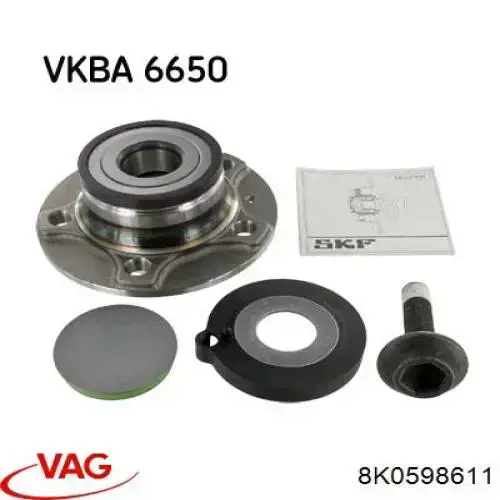 Cubo de rueda trasero 8K0598611 VAG