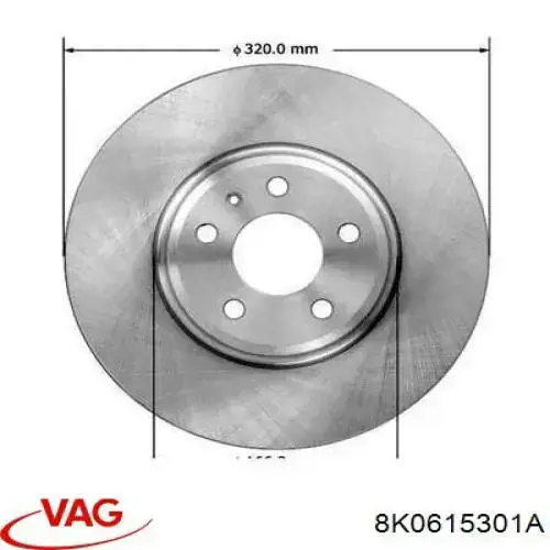 Disco de freno delantero VAG 8K0615301A