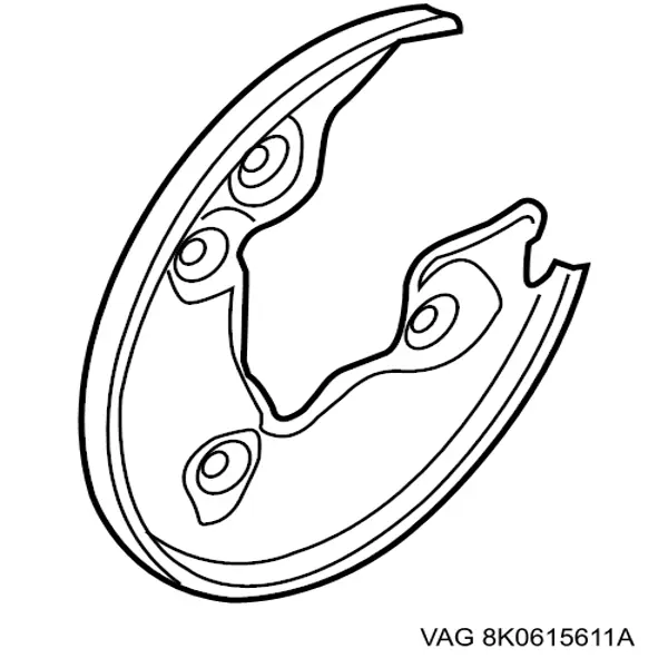 Comprar 8K0615611A VAG Protector de disco de freno trasero izquierdo