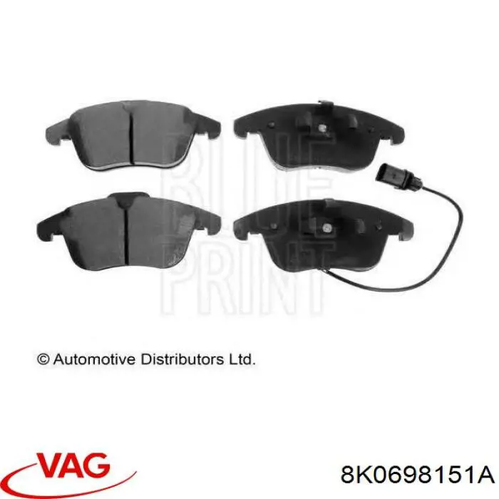 Comprar 8K0698151A VAG Pastillas delanteras de freno