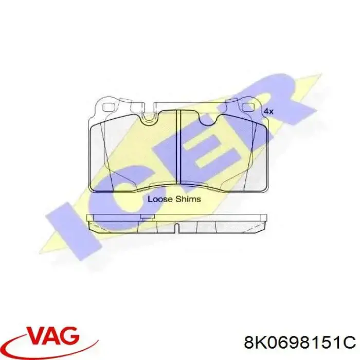 Pastillas freno delanteras VAG 8K0698151C precio, desde 44,79 EUR