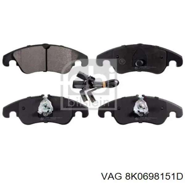 8K0698151D VAG Pastillas delanteras