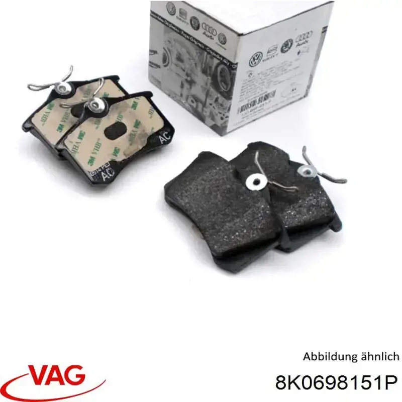 Pastillas de freno 8K0698151P VAG