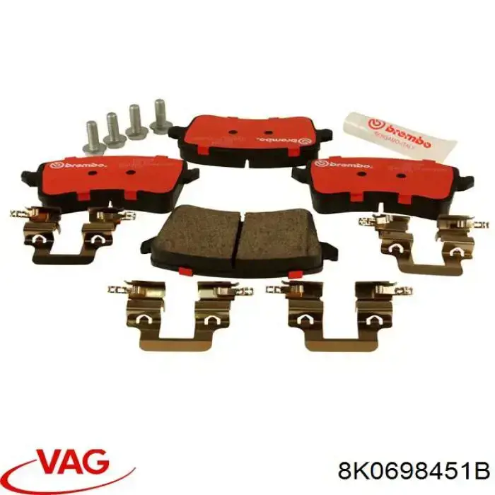 Pastillas de freno traseras 8K0698451B VAG