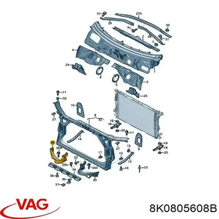 Comprar 8K0805608B VAG Soporte de fijación del faro delantero derecho