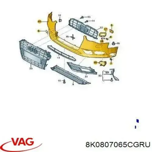 Comprar 8K0807065CGRU VAG Defensa delantera