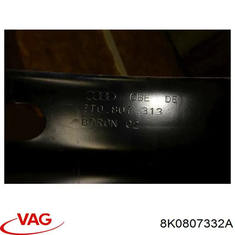 Soporte del refuerzo del parachoques trasero 8K0807332A VAG
