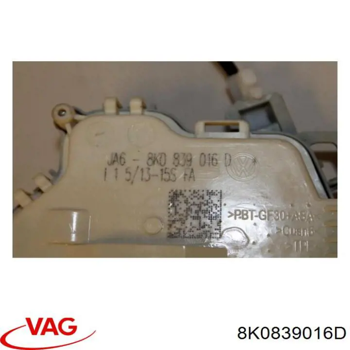 Cerradura de la puerta trasera derecha 8K0839016D VAG