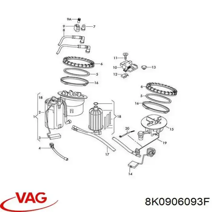 Módulo de control del motor de la bomba de combustible VAG 8K0906093F precio, desde 82,08 EUR