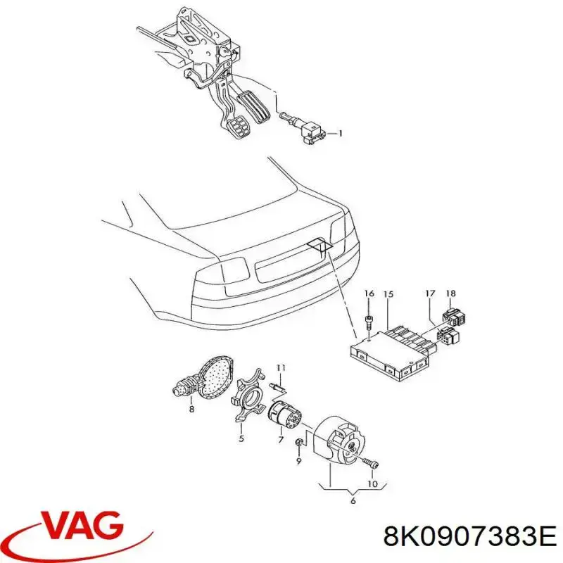 Módulo de enganche de remolque VAG 8K0907383E precio, desde 121,97 EUR