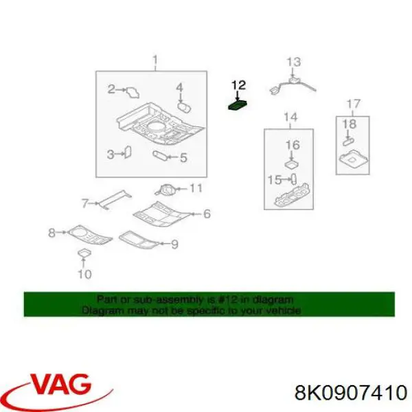 Comprar 8K0907410 VAG Unidad de control del sistema de apertura de puertas de garaje