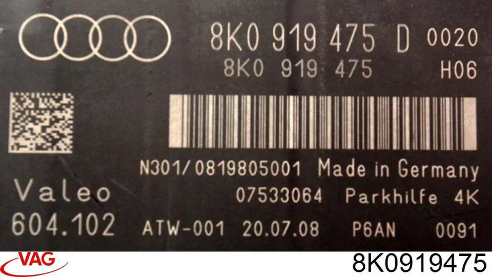 Módulo de control del asistente de aparcamiento VAG 8K0919475 precio, desde 61,71 EUR