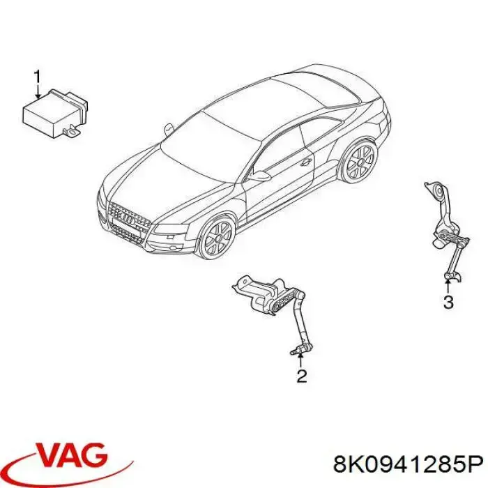 Sensor de nivel de carrocería delantero izquierdo VAG 8K0941285K
