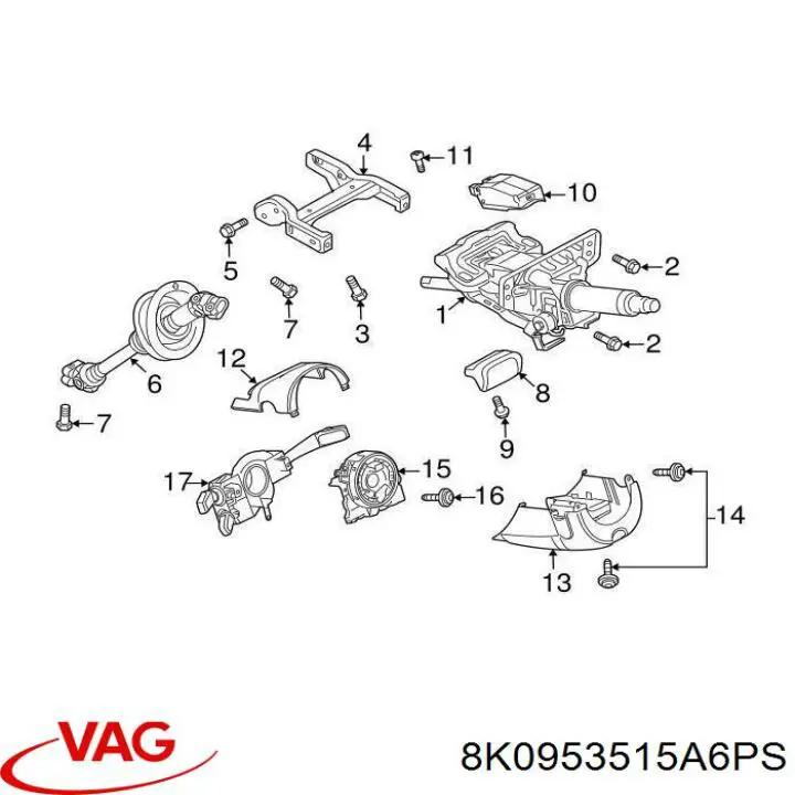 8K0953515A6PS VAG protector del mecanismo de dirección