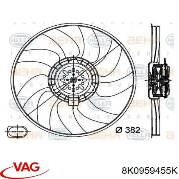 Ventilador eléctrico de refrigeración completo izquierdo (motor y hélice) VAG 8K0959455K precio, desde 79,97 EUR