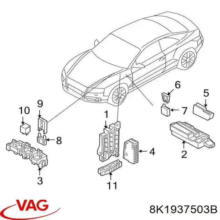 Caja de fusibles para Audi A4 (8K2)