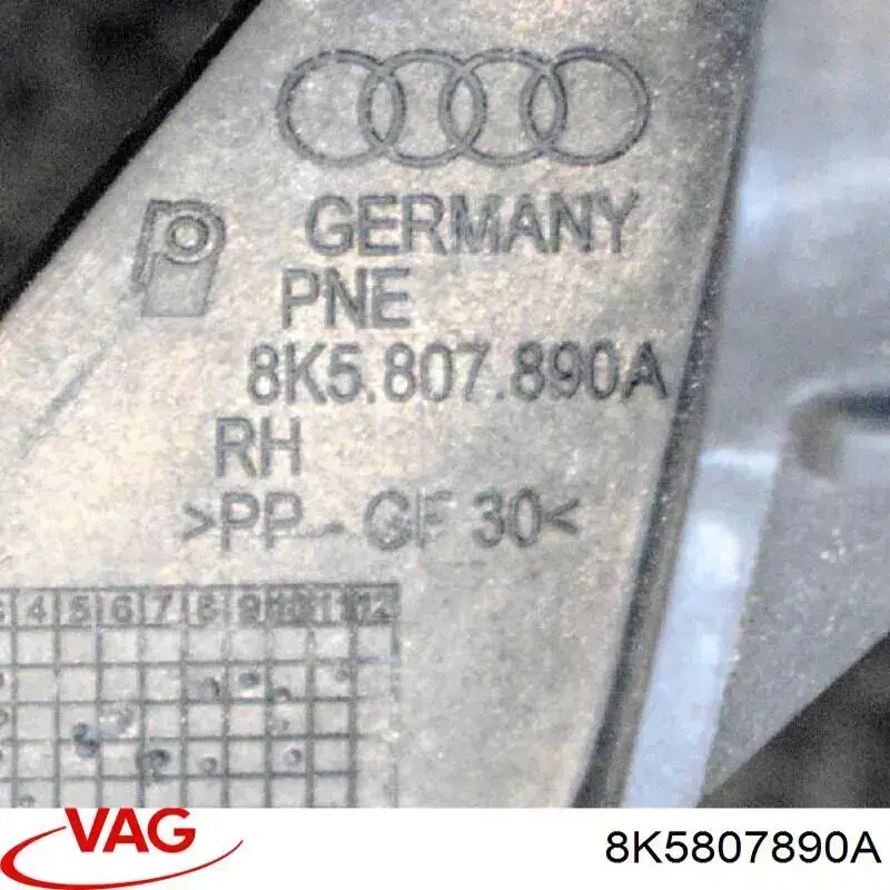 Soporte del parachoques trasero derecho 8K5807890A VAG