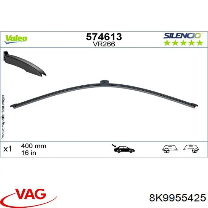 Escobilla del limpiaparabrisas trasero VAG 8K9955425 precio, desde 6,47 EUR