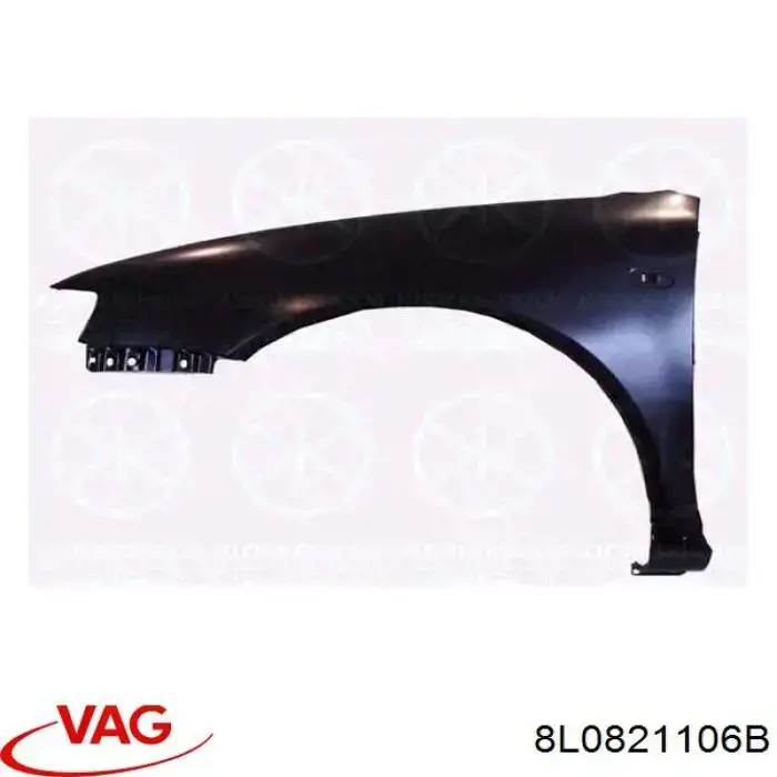 Aleta delantera derecha 8L0821106B VAG