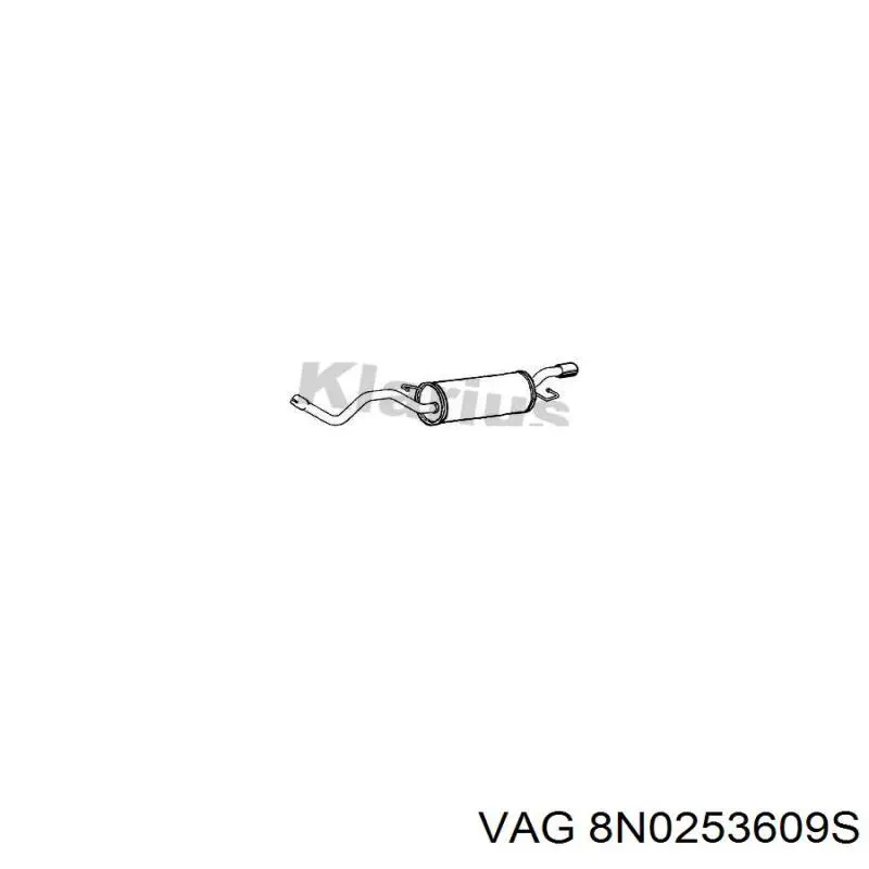 8N0253609S VAG Silenciador trasero