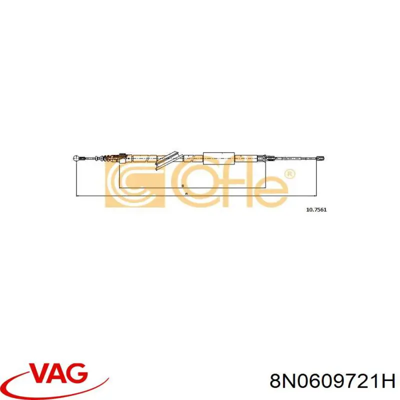 Comprar 8N0609721H VAG Cable de freno de mano trasero derecho/izquierdo