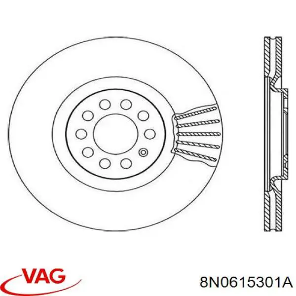 8N0615301A VAG freno de disco delantero