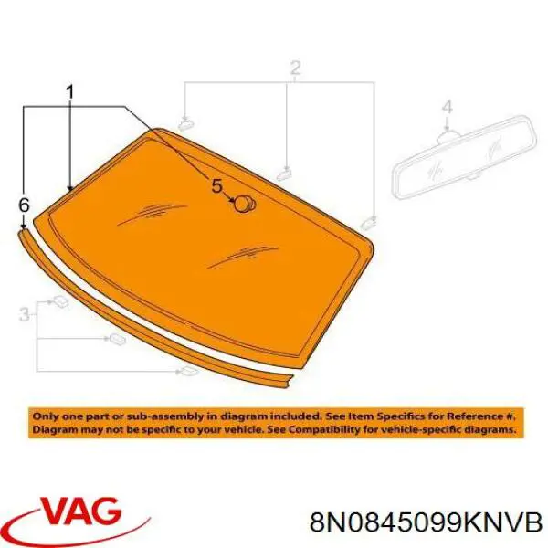 Comprar 8N0845099KNVB VAG Luna parabrisas