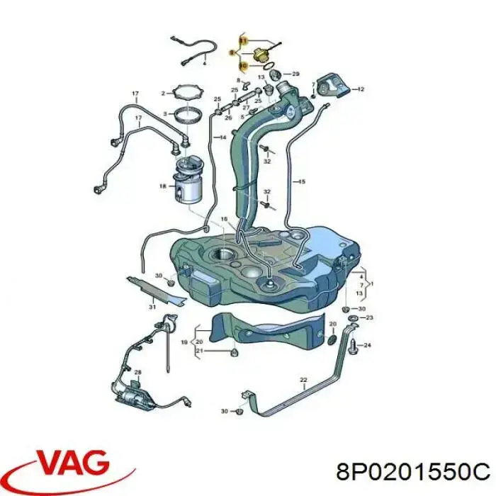 8P0201550C VAG Tapa tanque combustible