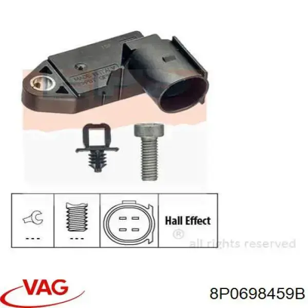 Interruptor de luz de freno 8P0698459B VAG