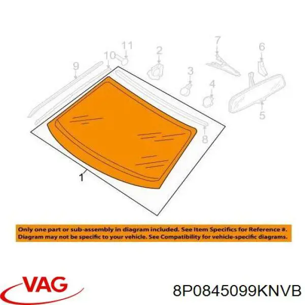 Parabrisas 8P0845099NVB VAG