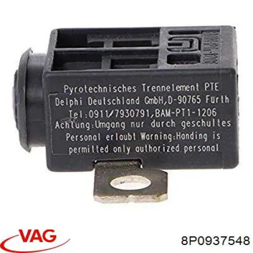 Pirotécnico de batería principal VAG 8P0937548