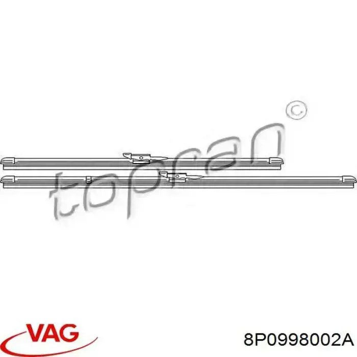 Limpiaparabrisas delanteras 8P0998002A VAG