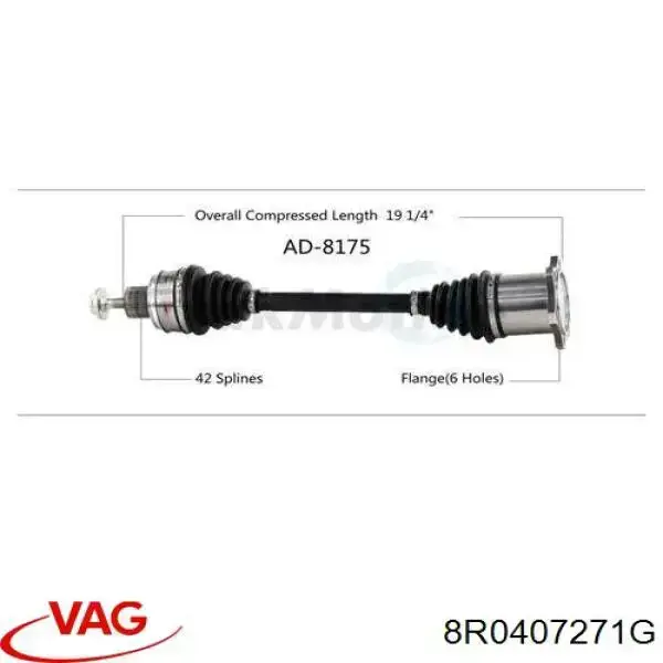Comprar 8R0407271G VAG Semieje delantero