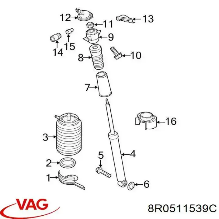 Comprar 8R0511539C VAG Protector del amortiguador trasero