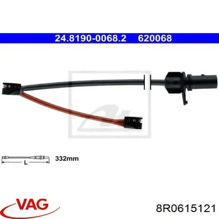 Comprar 8R0615121 VAG Sensor de desgaste de pastillas de freno delantero izquierdo