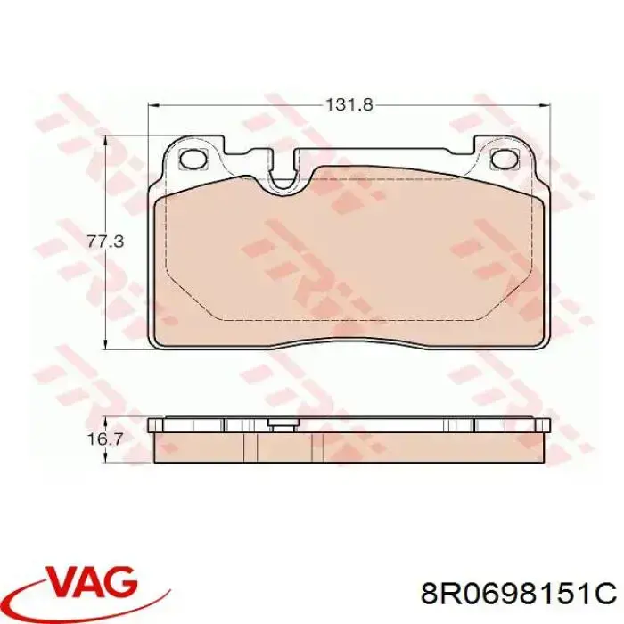 8R0698151C VAG pastillas de freno delanteras