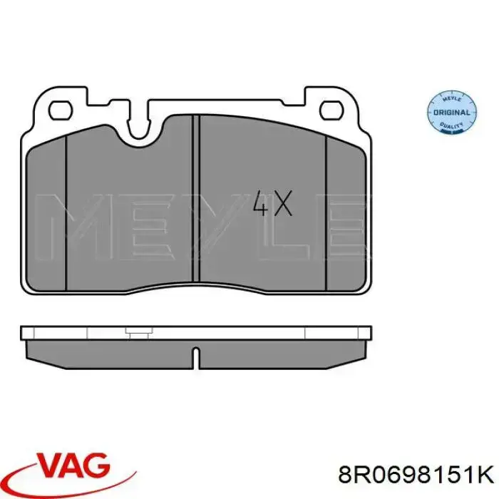 Comprar 8R0698151K VAG Pastillas delanteras de freno