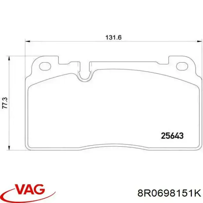 8R0698151K VAG Pastillas delanteras