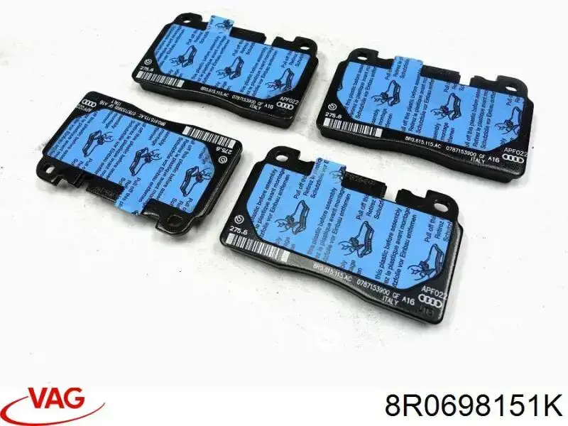 Pastillas de freno 8R0698151K VAG