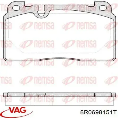 Comprar 8R0698151T VAG Pastillas delanteras de freno