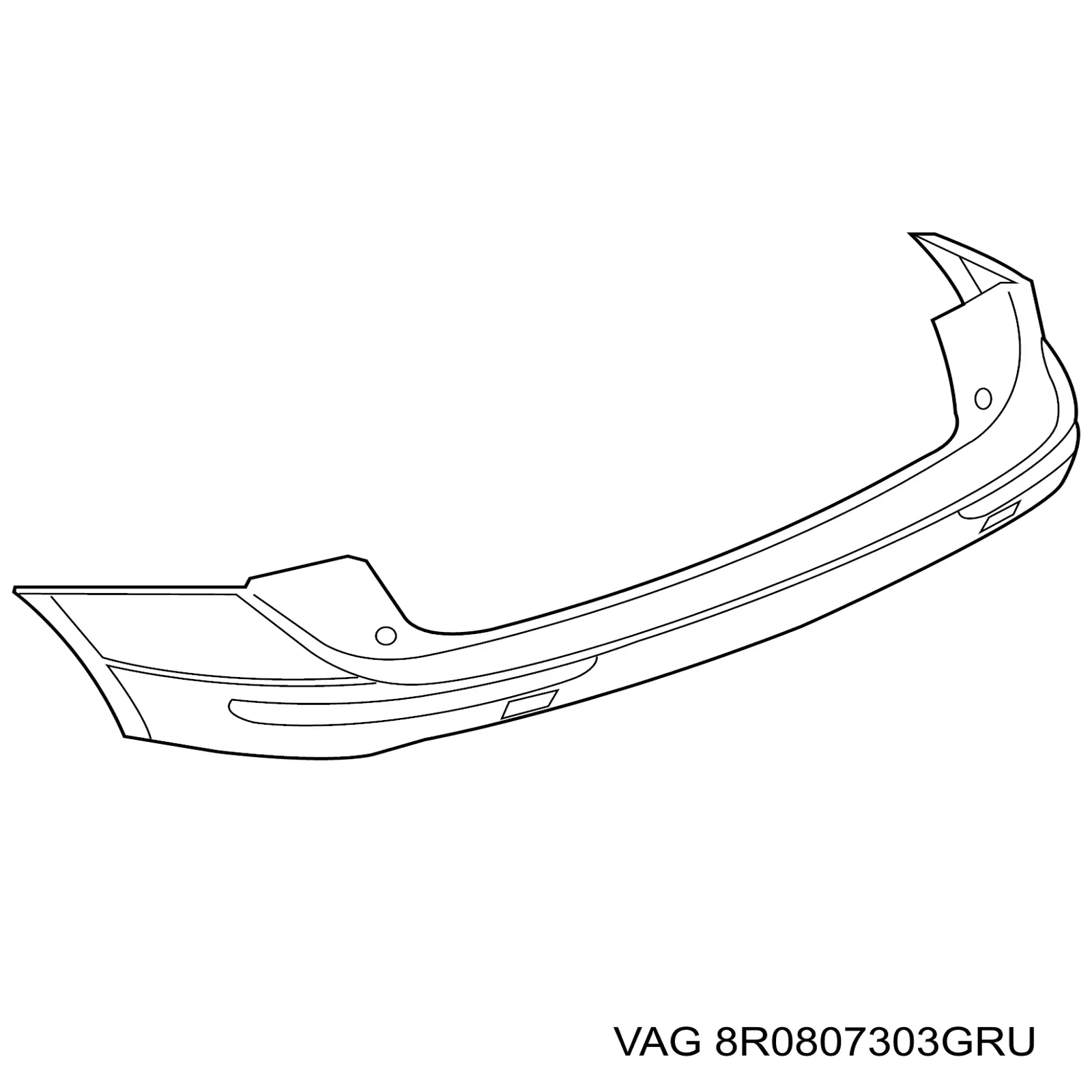 Paragolpes trasero VAG 8R0807303GRU