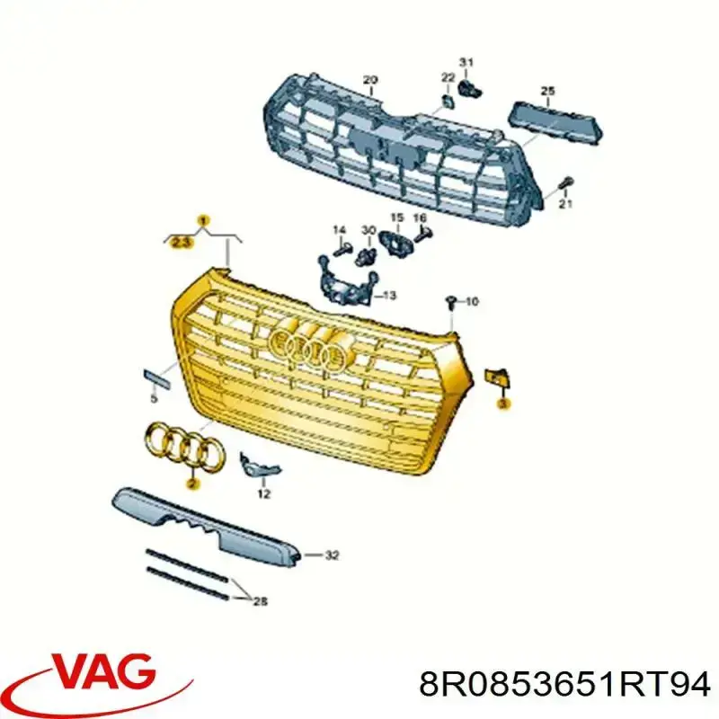Comprar 8R0853651RT94 VAG Rejilla frontal