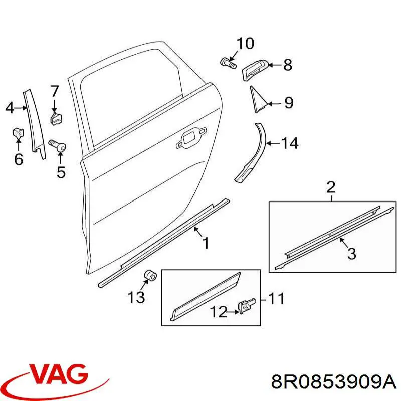 Comprar 8R0853909A VAG Clip de fijación del guardabarros