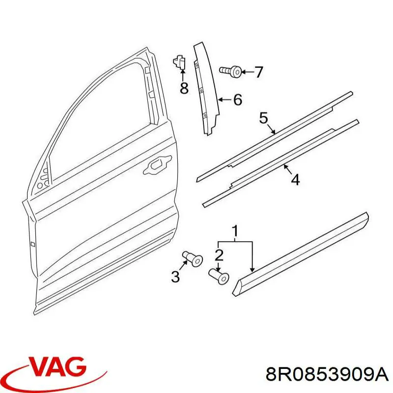 Clips de fijación, faldilla guardabarro para Volkswagen Passat (B6, 3C5)
