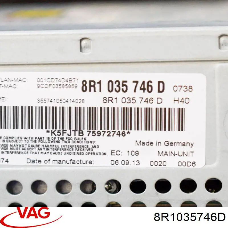 Radio 8R1035746D VAG