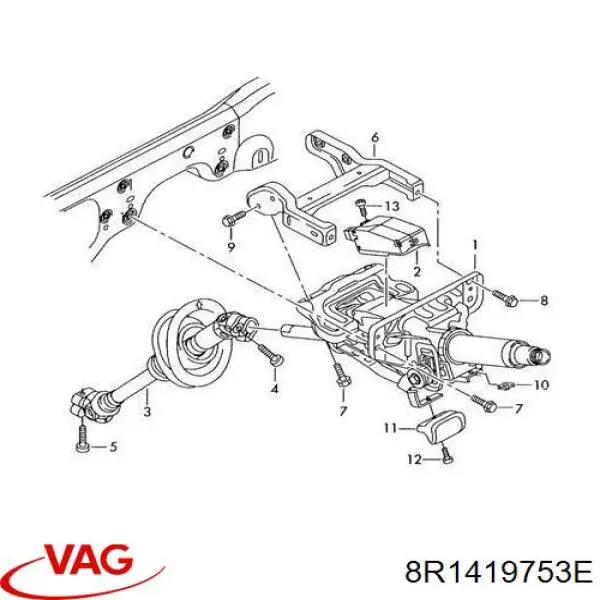 Comprar 8R1419753E VAG Eje inferior de la columna de dirección